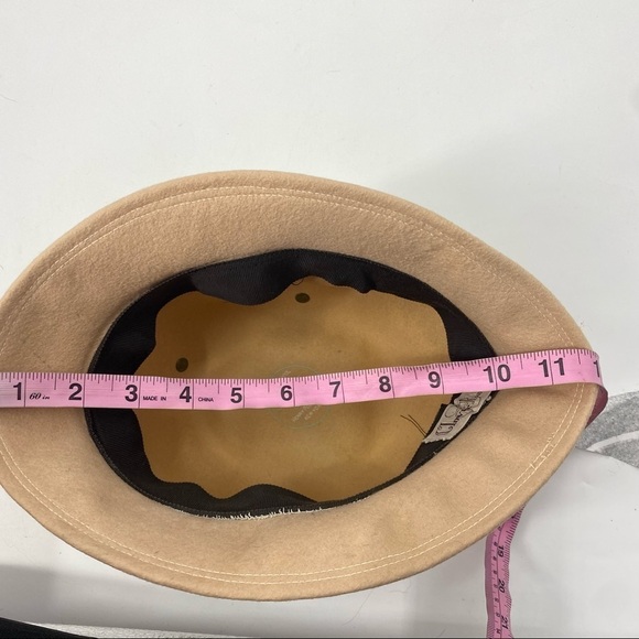 Vintage Henry Pollak Clover Lane blush pink gold stud wool hat - Picture 6 of 6